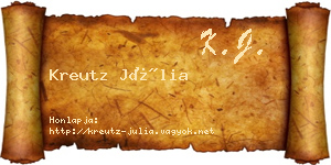 Kreutz Júlia névjegykártya